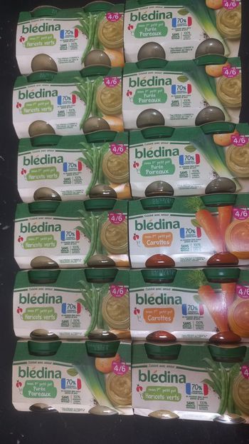 Purée bledina 24 pièces 4/6 mois