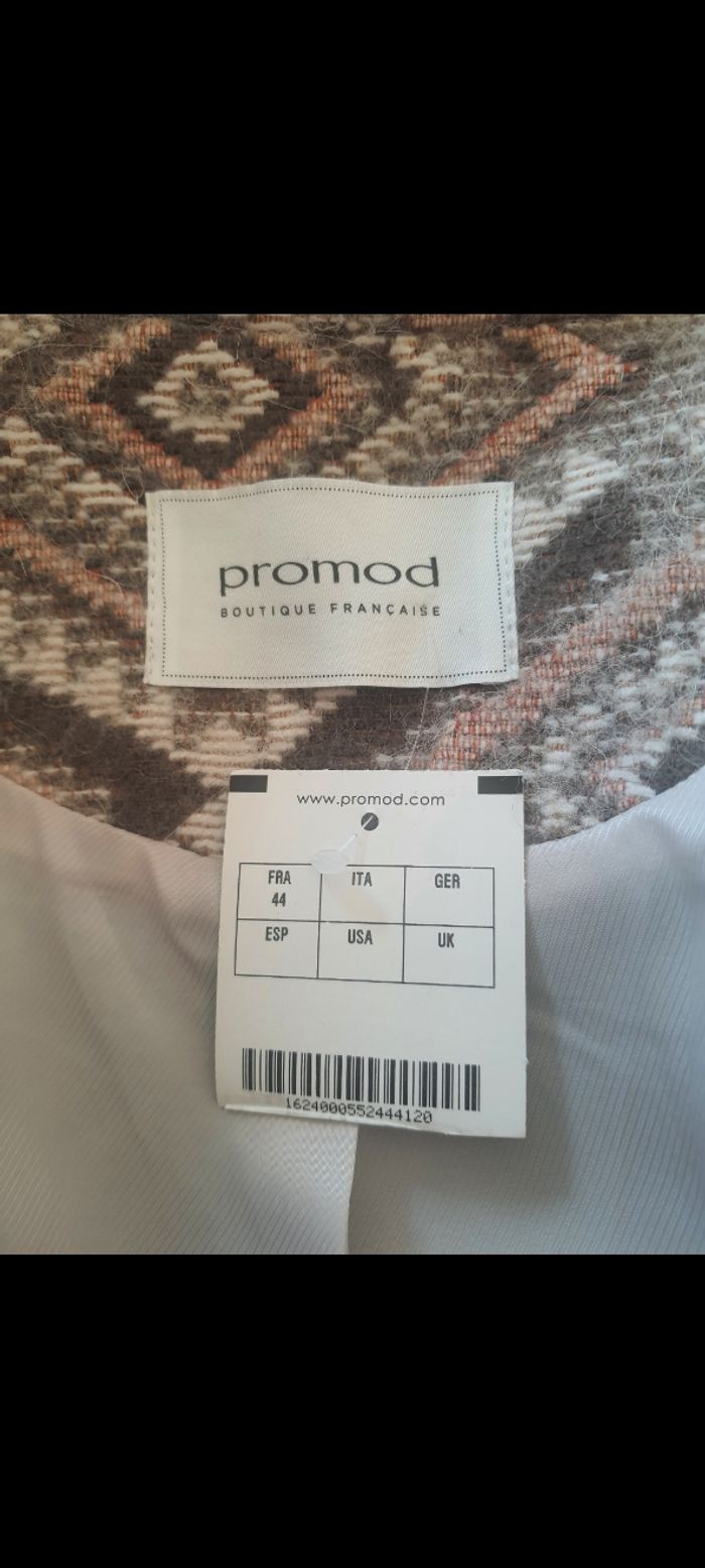 Veste/manteau Promod, rose, beige, blanc, taille: 44, neuf - photo numéro 3