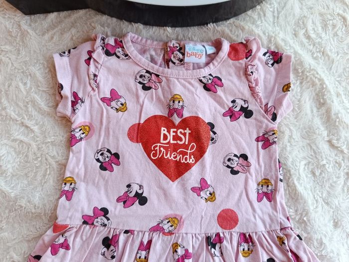Robe manches courtes Fille 6 mois Minnie Daisy cœur best Friends Disney Baby 100% coton - photo numéro 3