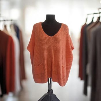 Pull oversize corail – doux & tendance 