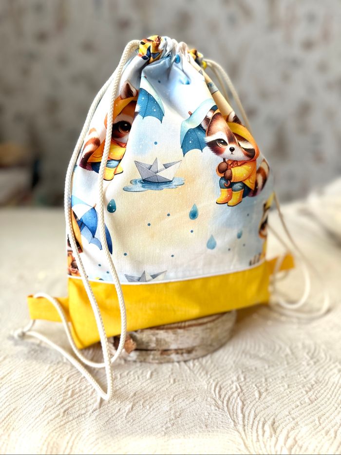 Sac à dos pochon enfant jaune - photo numéro 5