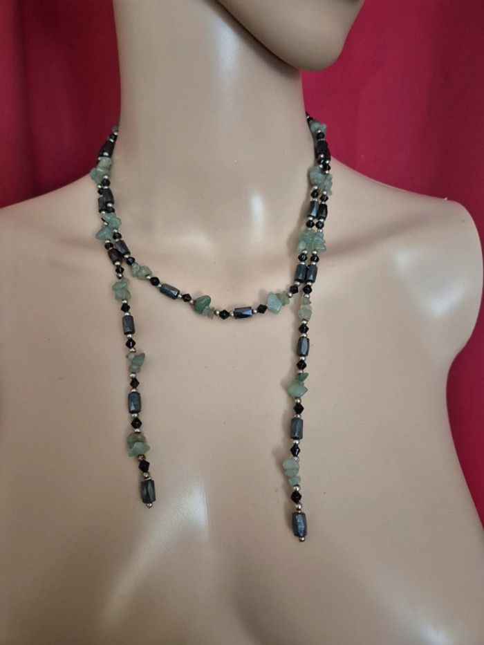 Collier aimanté vert et noir - photo numéro 2