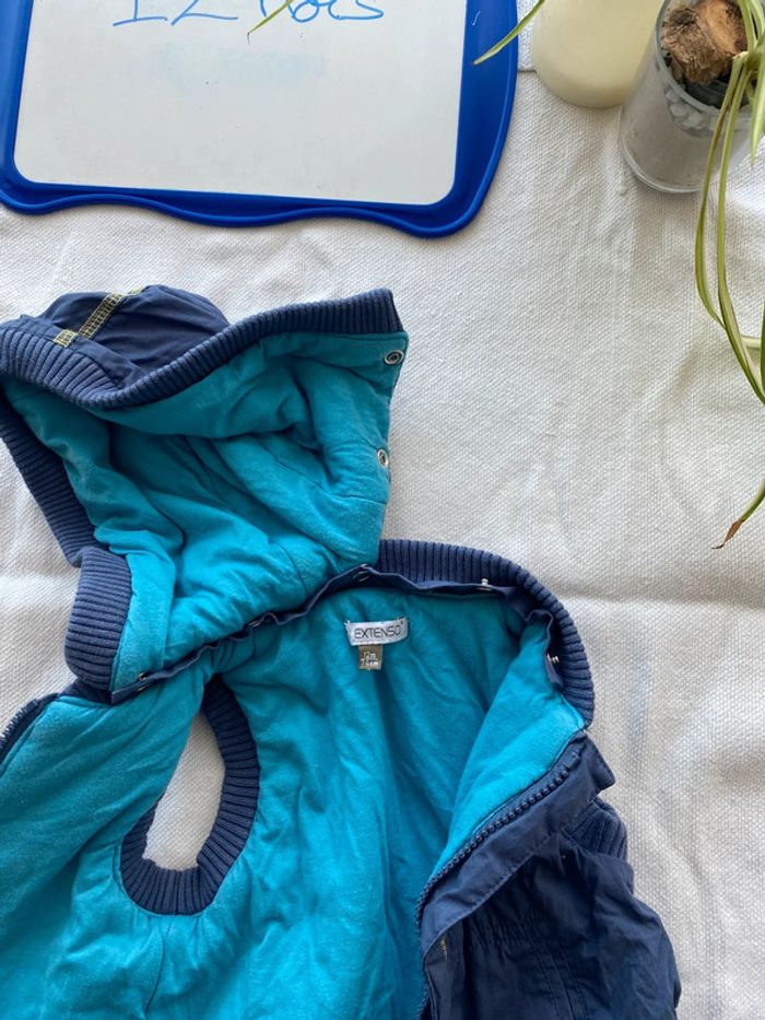 Manteau / doudoune / veste chaude sans manches avec capuche amovible - 12 mois - In extenso - TBE - photo numéro 8