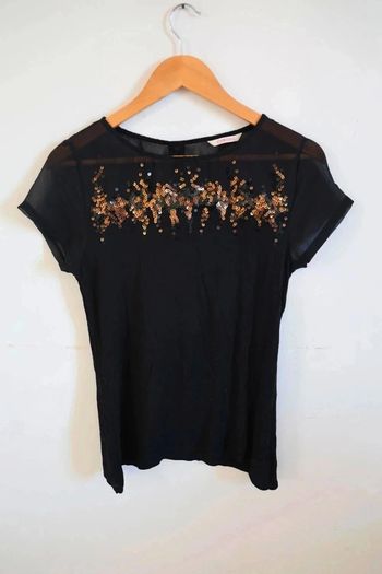 C36 blouse noir Camaïeu T2