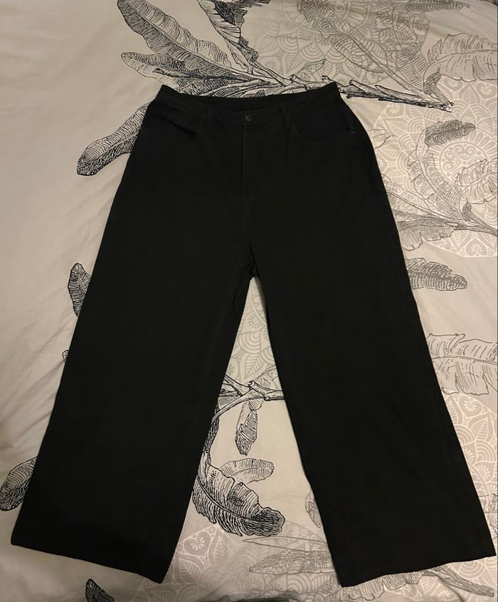 PLUS JEAN BOYFRIEND NOIR DÉLAVÉ À TAILLE HAUTE