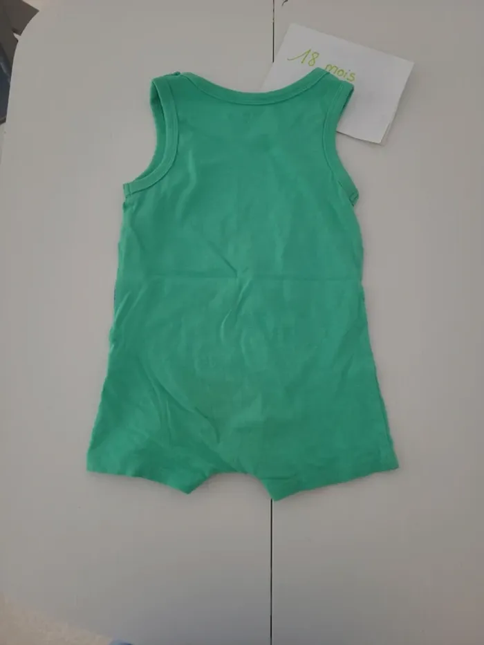 Combishort verte motif tortue taille 18mois La halle - photo numéro 7