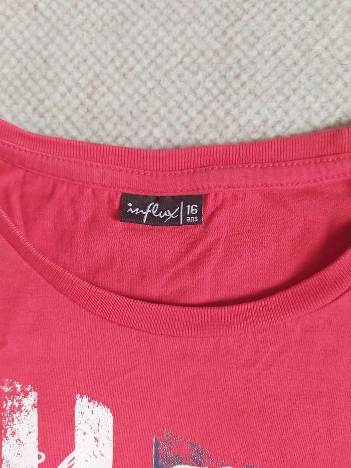 Tee-shirt manches courtes rouge thème New York 16 ans - Influx - photo numéro 3