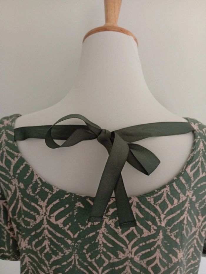 Damart - tee-shirt fluide, taille 40 | vert et crème - printemps été - photo numéro 6