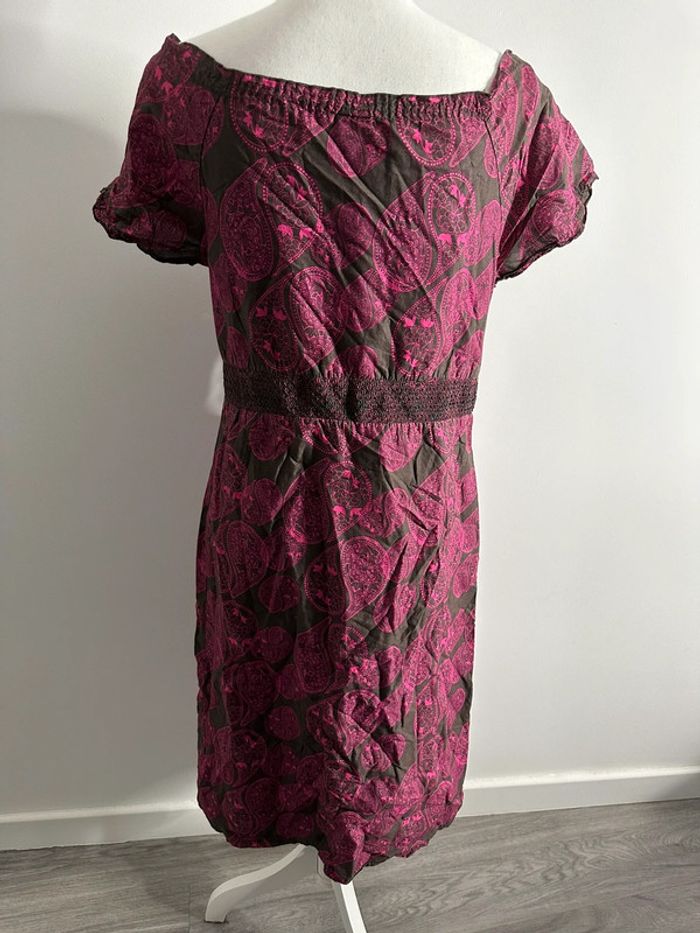 Robe à fleurs rose et marron Esprit T40 - photo numéro 5