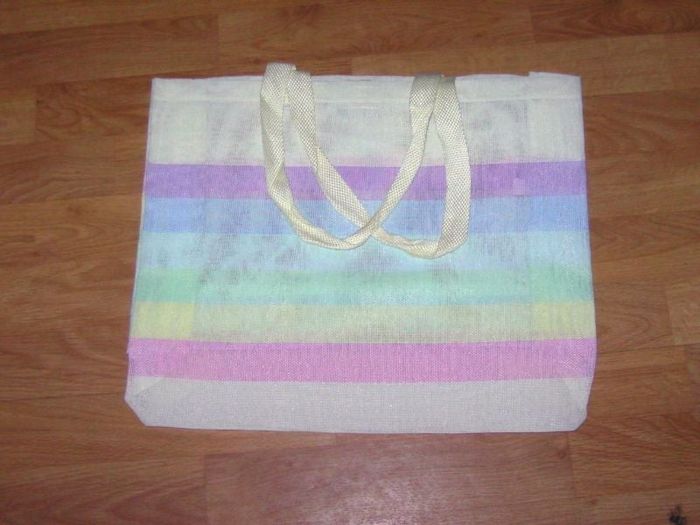 Sac cabas courses, plage tons pastels NEUF
