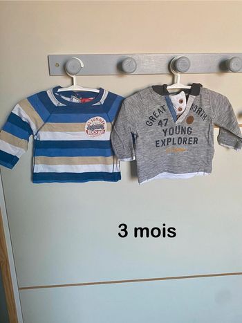 Lot de 2 tee-shirts en taille 3 mois