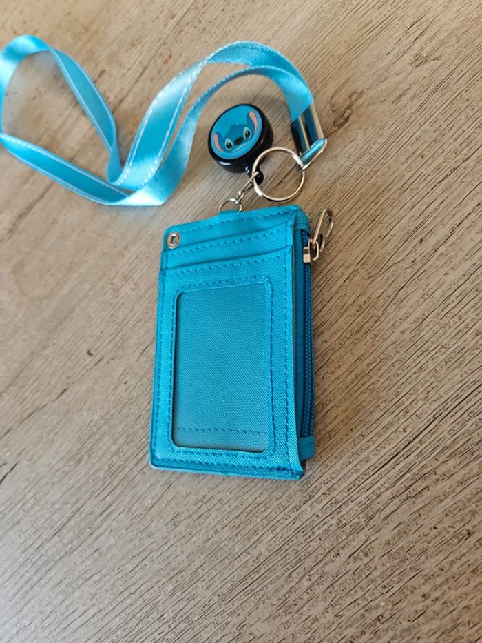 Porte monnaie, porte carte Stitch, bleu, neuf - photo numéro 8