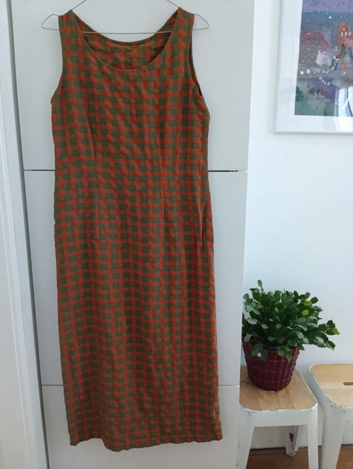 Robe vintage longue handmade fendue à l'arrière. - photo numéro 2