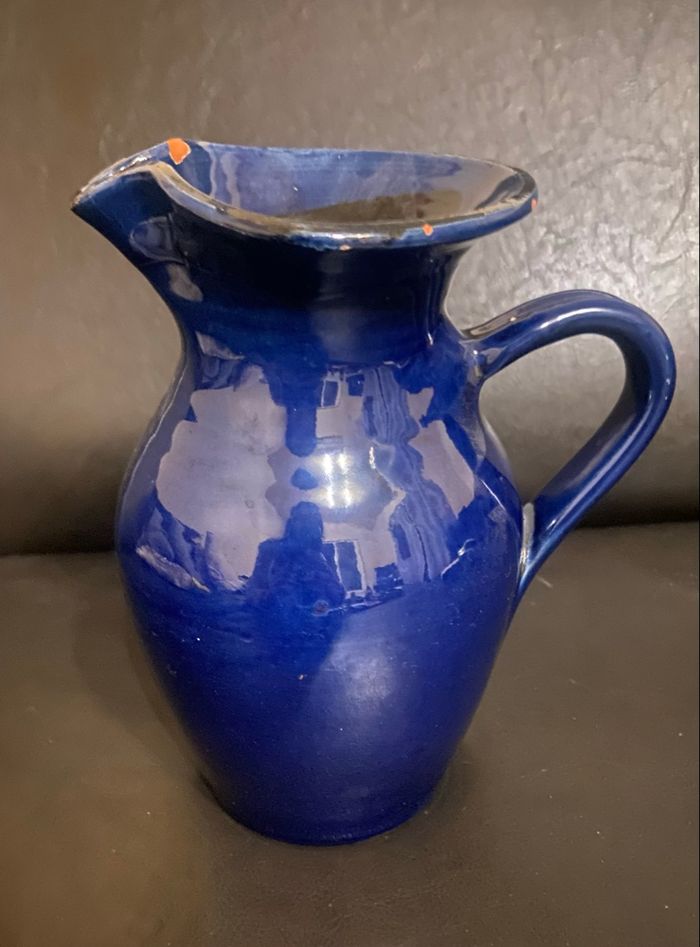 Cruche/carafe bleu marine vintage - photo numéro 2
