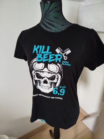  T shirt noir imprimé M 38 bière des Vosges