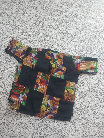 tunique wax enfant 6 ans patchwork noir coloré bohème
