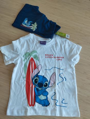 Ensemble short + maillot stitch Disney - neuf avec étiquette mixte 98/104cm