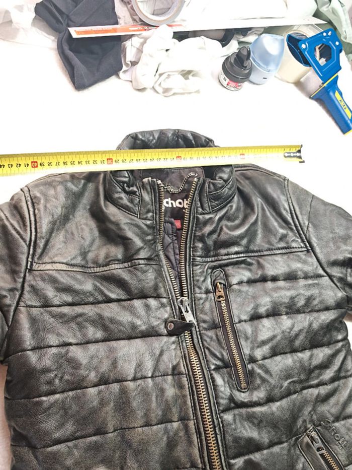 Blouson en cuir matelassé Schott NYC taille S - photo numéro 15