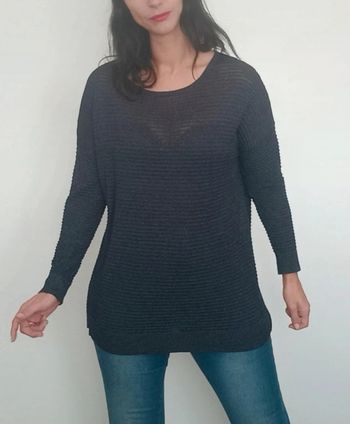 Pull fin long marine pailleté taille unique