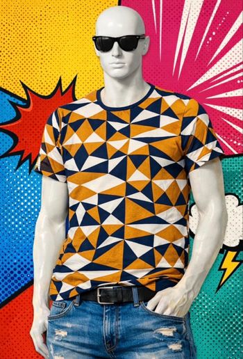 T-shirt graphique Bizzbee motif géométrique tendance