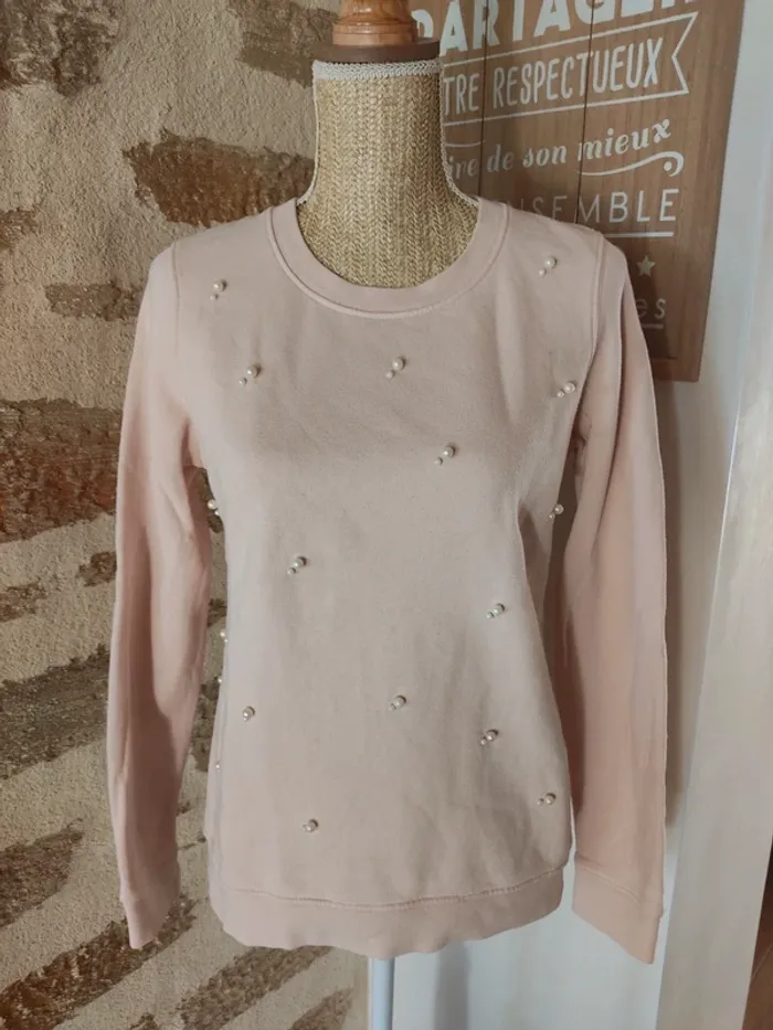 Sweat rose perles nacré