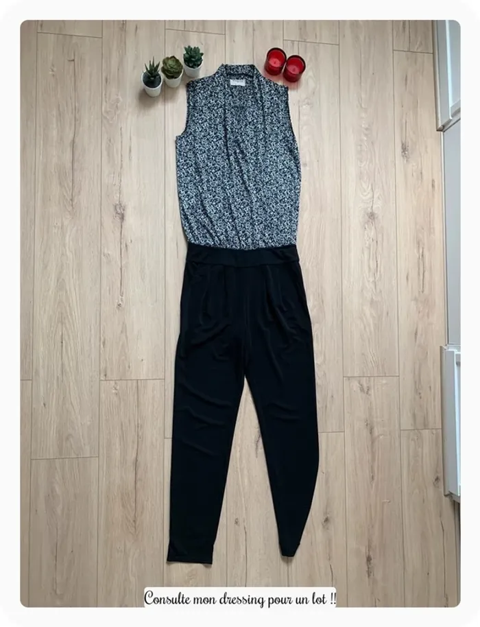 Combi pantalon noir et motif