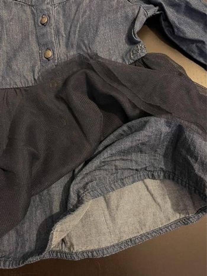 Robe manche longue jeans et tulle IKKS - photo numéro 4