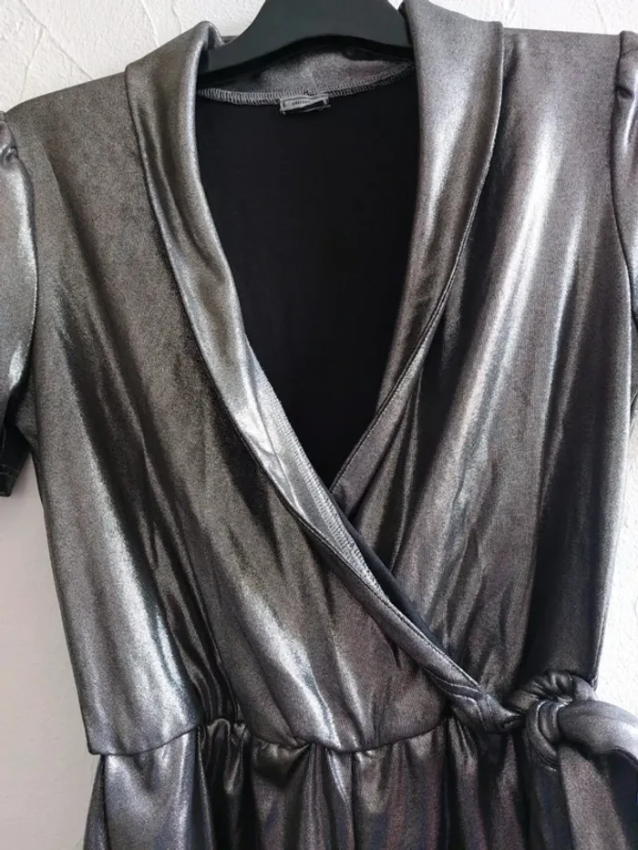 Combishort argentée brillant Taille M - photo numéro 3