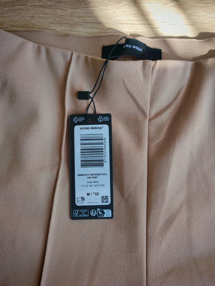 Pantalon jambe large vero moda beige 38 M32 - photo numéro 4