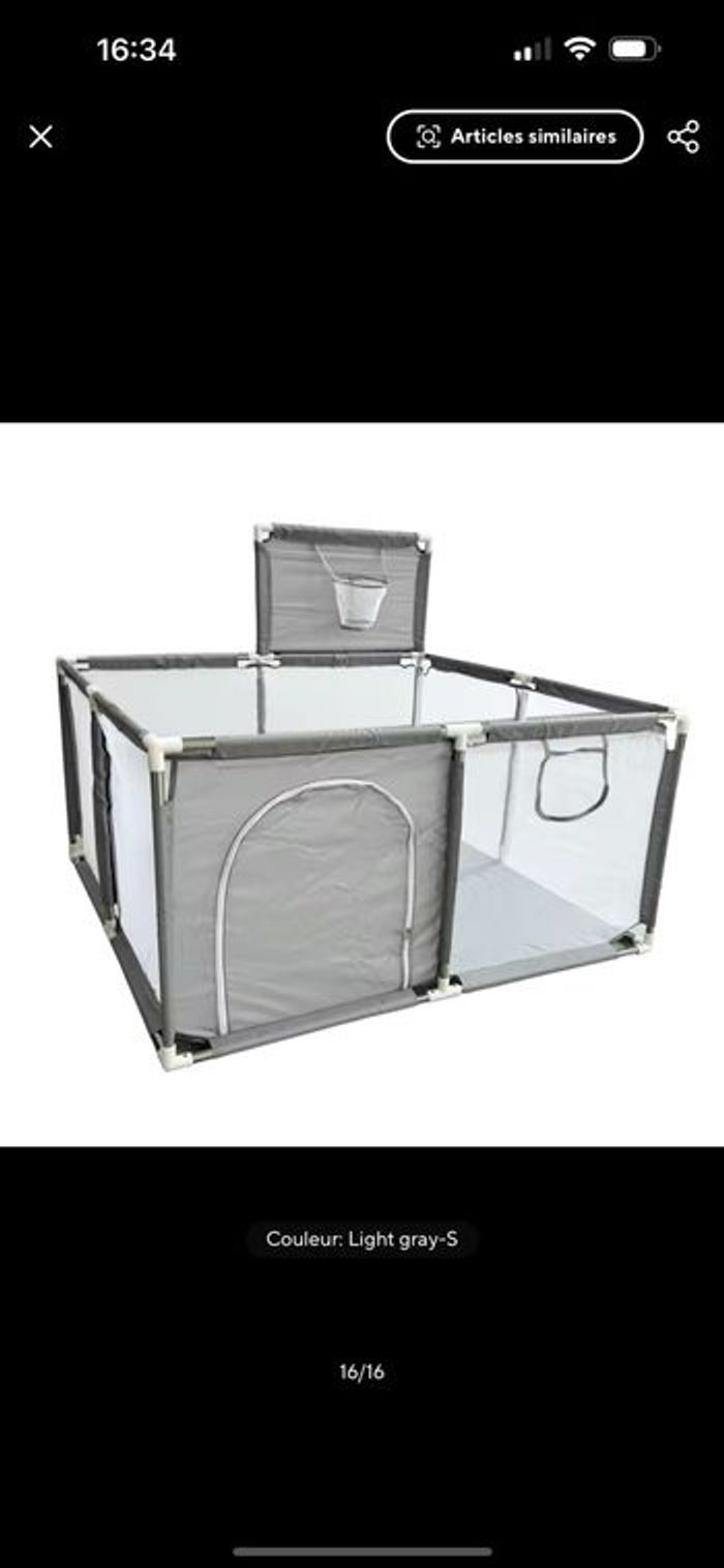 Parc bébé avec panier et balles - photo numéro 2