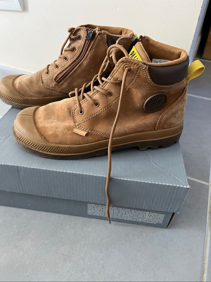 Bottines palladium marron camel, 34, comme neuve - photo numéro 3