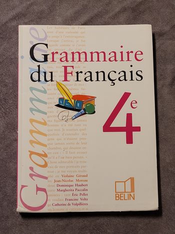 Grammaire du français, 4e (livre de l'élève) Violaine Géraud, Jean-Nicolas Moreau