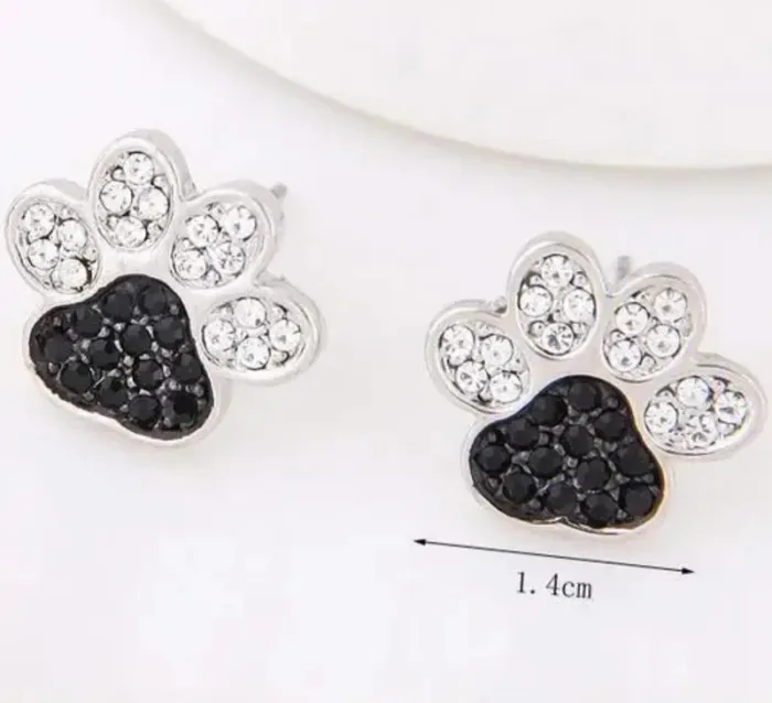 Boucles d'oreilles en argent Cristal en forme de pattes d'animaux - photo numéro 4