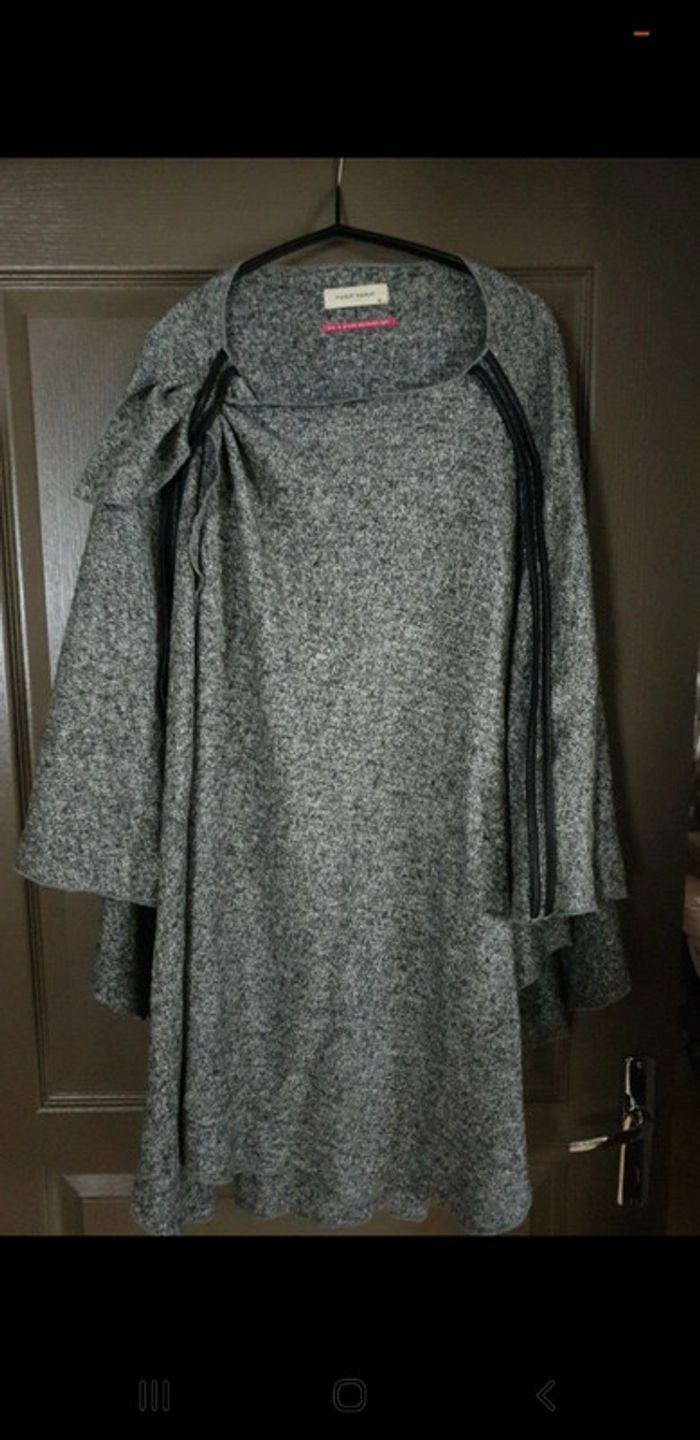 Poncho "Naf Naf" gris moucheté - photo numéro 2
