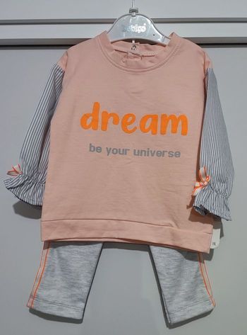 Ensemble bébé rose et gris 12-18  mois