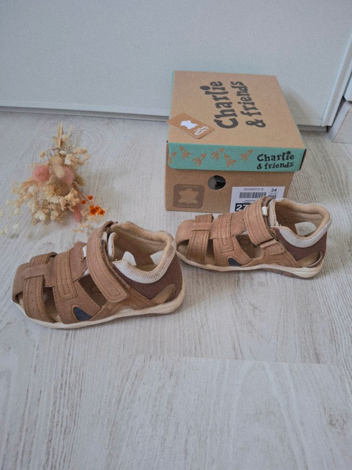 Chaussures Sandales garçon cuir marron Charlie et Friends  Taille 24 - photo numéro 5