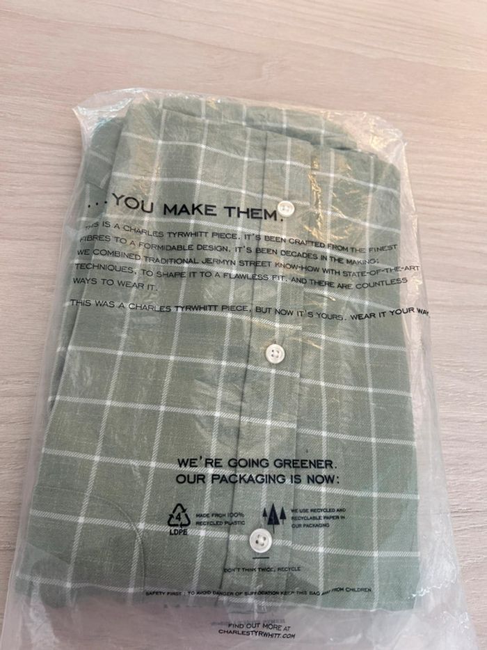 Chemise verte à carreaux manches longues neuve - M - Charles Tyrwhitt - photo numéro 5