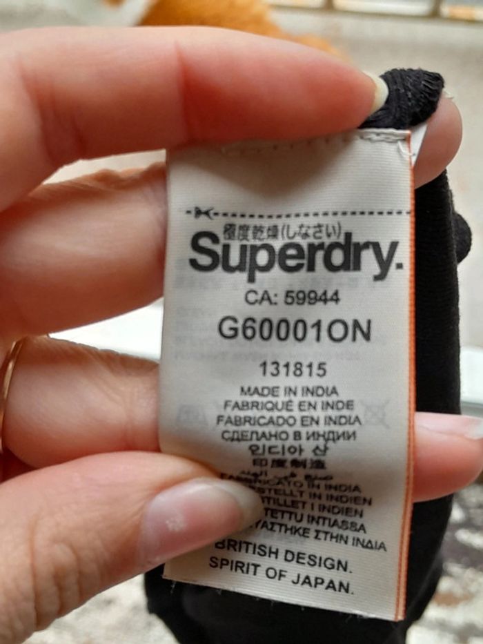 Top manches longues noir broderie transparence Superdry taille xs - photo numéro 6