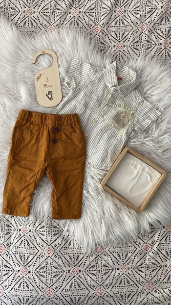 Ensemble garçon beige / marron clair 3 mois tape à l'oeil 🐒