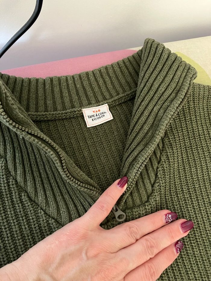 Pull camionneur kaki garçon 8 ans Tao - photo numéro 7