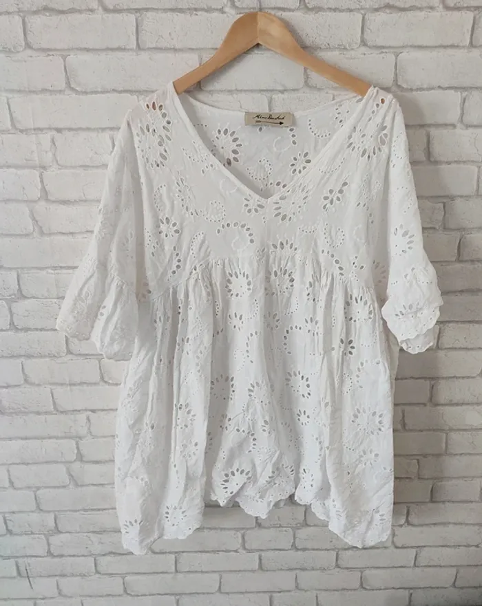 Grande blouse tunique blanche - Mino du sud taille unique