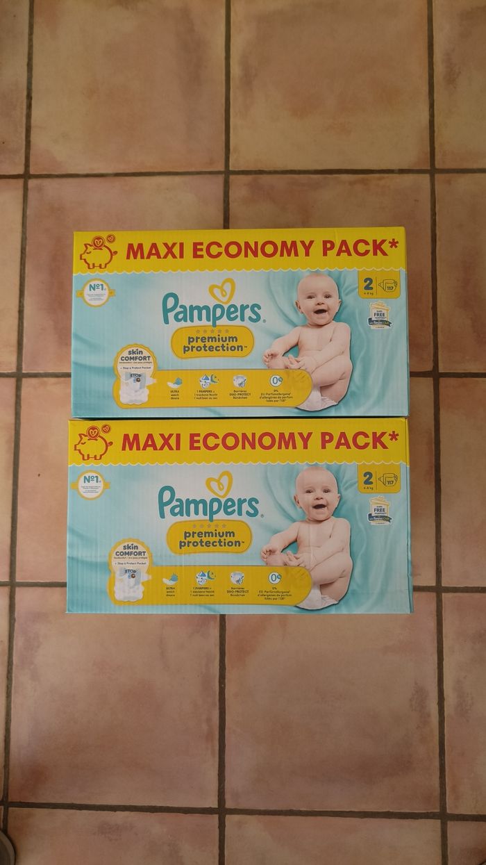 2 maxis economy packs Pampers premium protection taille 2