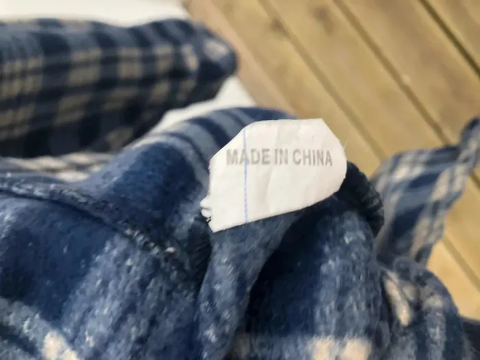 Lumberjack Flannel Plaid Polaire shirt chemise blue beige Mens XL / XXL - photo numéro 7