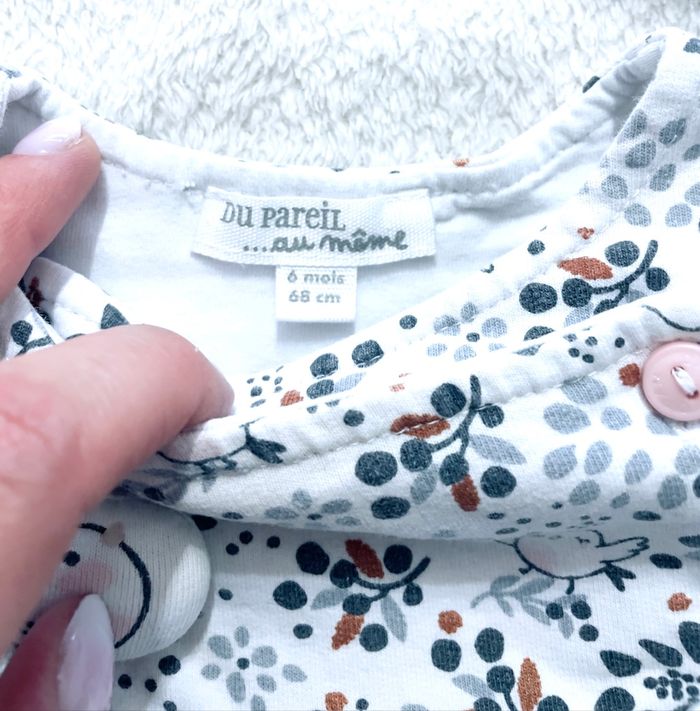 robe manches longues « Du pareil au même » taille 6 mois - photo numéro 3