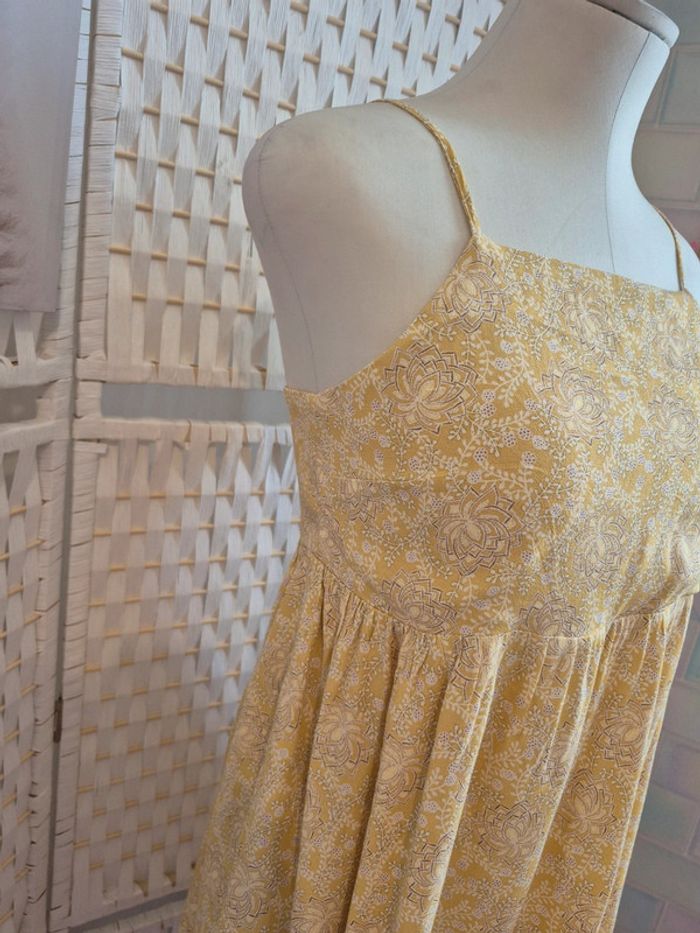💕Jolie Robe d'été jaune à motif BZB - Bretelles fines - femme TS/ 36 💕 - photo numéro 6