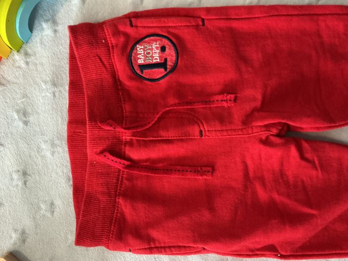 pantalon de jogging rouge taille élastique et lien de serrage 6 mois orchestra - photo numéro 7