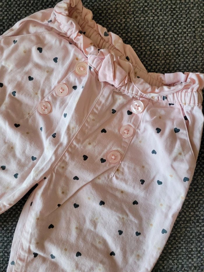 Pantalon fille paperbag rose 24 mois - photo numéro 2