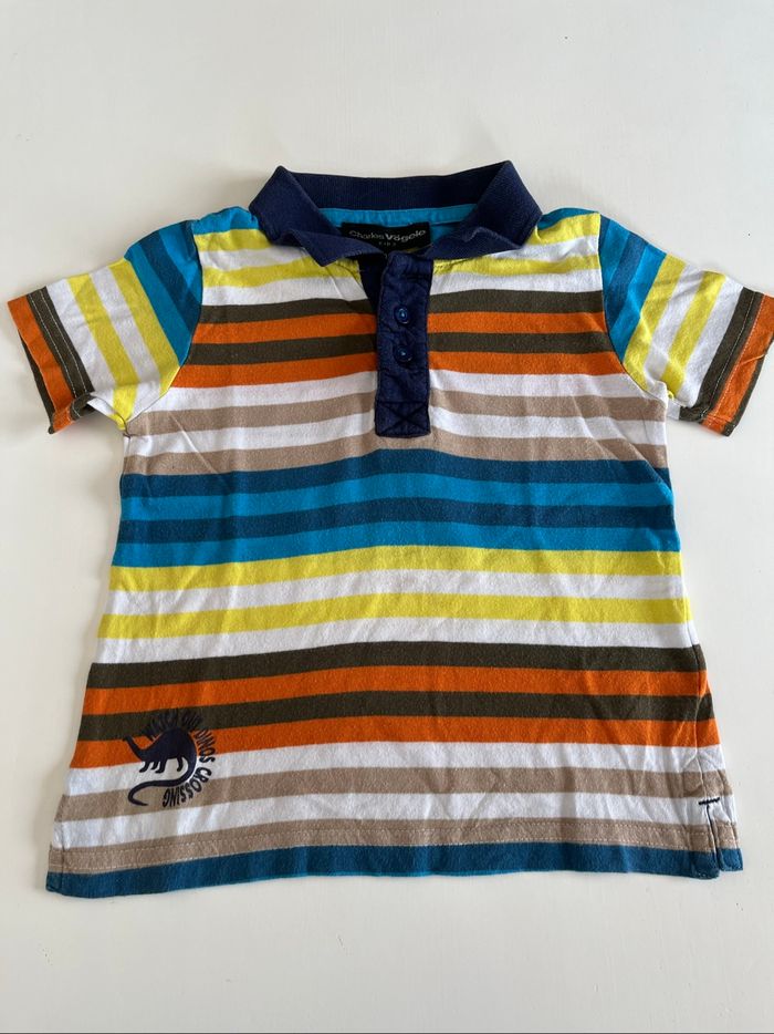 Polo garçon rayé multicolore 3 ans