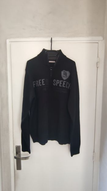 pull homme zippé taille XL couleur noir marque tout simplement