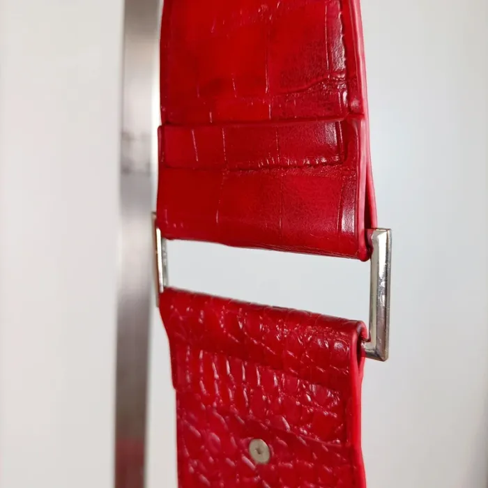 Mini sac bandoulière rouge effet croco – look tendance et structuré S022 - photo numéro 5